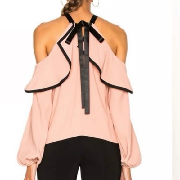 ALEXIS Melia Cold Shoulder Blouse Dusty Rose Black Size XS - Picture 3 of 9